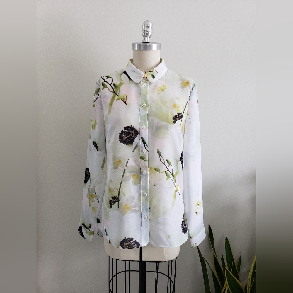 TED BAKER NWOT floral button down shirt